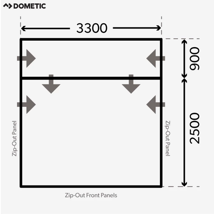 Awnings Dometic Rally Air Pro 330 Drivewaway Awning