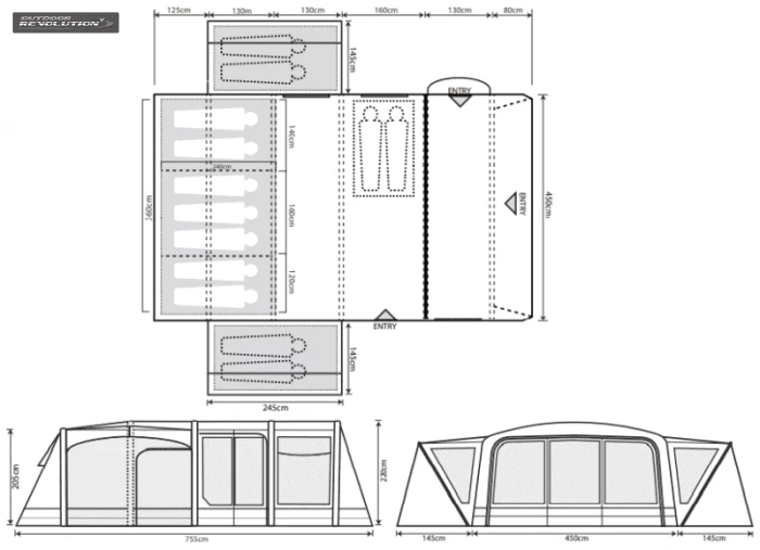 Outdoor Revolution Airedale 9.0 DSE Air Tent (2022) Tents