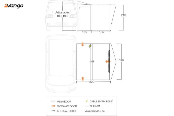 Drive Away Awnings Vango Tolga Air VW Drive Away Awning