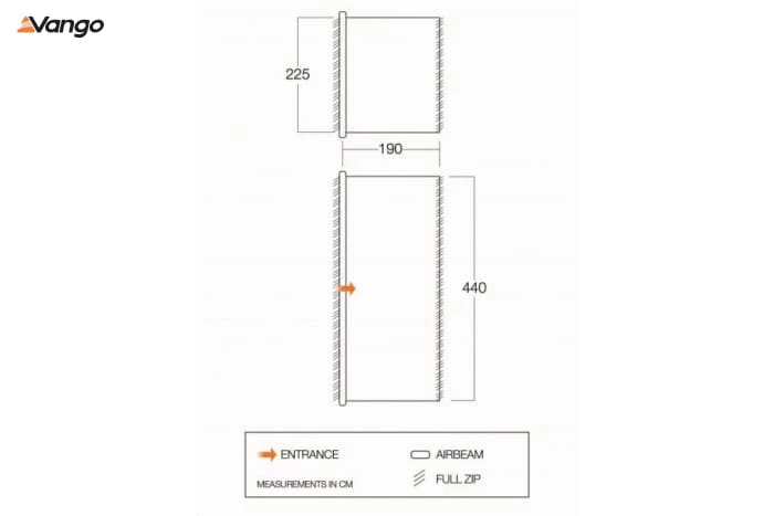 Vango Zipped Front Extension -Sentinel Elite-TA105- Anantara//Ventanas 650XL (2022)